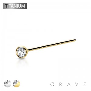 IMPLANT GRADE TITANIUM NOSE FISHTAIL WITH LOOKLIKE PRESS FIT GEM